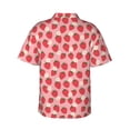 thumbnail image 3 of Balery Strawberry And Flowers Print Men's Hawaiian Shirts Short Sleeve Beach Shirt Relaxed Fit Vacation Button Down Shirts-X-Large, 3 of 9