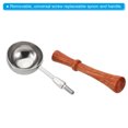 thumbnail image 4 of Uxcell Wax Seal Spoon, Wax Sealing Melting Spoon Brass Vintage Wooden Handle for Wax Seal, Silver Slim, 4 of 6