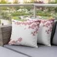 thumbnail image 4 of Pink Flower Pillow Covers 2 Pack Watercolor Spring Pink Cherry Blossoms Floral Branch Plant Pillowcase Waterproof Outdoor Throw Pillow Cover for Patio Garden Square Cushion 20”x20”, 4 of 9