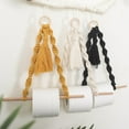 thumbnail image 1 of AMERTEER Paper Roll Holder Knitting Rope Tissue Rack Hanging Wood Decoration Paper Towel Hanger  Black, 1 of 10