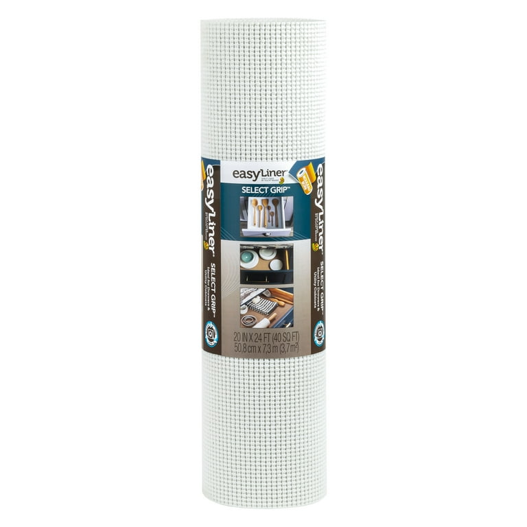 Grip Shelf Liner, White, 20 in. x 24 ft. Roll Silicone kitchen
