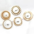 thumbnail image 5 of 5 PCS Pearl Gold Metal Women Coat Buttons for Clothing Sweater Decoration Sewing Crafts Accessories (#4, 23mm), 5 of 8