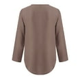 thumbnail image 4 of Patlollav Womens Ladies Zipper Button Long Sleeves Loose Chiffon Shirt Clothing, 4 of 5