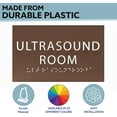 thumbnail image 2 of ADA CENTRAL SIGNS - 6" X4" Ultrasound Room Sign - Tactile Graphics Grade 2 Braille Text Sonography Sign| ADA Compliant Wall Mount Acrylic Medical Procedure Sign for Hospital, Medical Space, and Clinic, 2 of 7