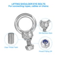 thumbnail image 4 of Uxcell 4 Set M6x16 Lifting Shoulder Eye Bolts, 304 Stainless Steel Male Thread with Screw Nut Flat Washer, 4 of 7