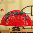 thumbnail image 4 of Tizuqe Hand-Painted Fan Classical Folding Fan Spanish Wood Fan Cheongsam Matching Fan, 4 of 15