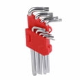 thumbnail image 1 of Juego de 9 herramientas de llave hexagonal con llave de estrella CRV de brazo largo de metal para reparación de mantenimiento, 9 piezas, 1 of 15