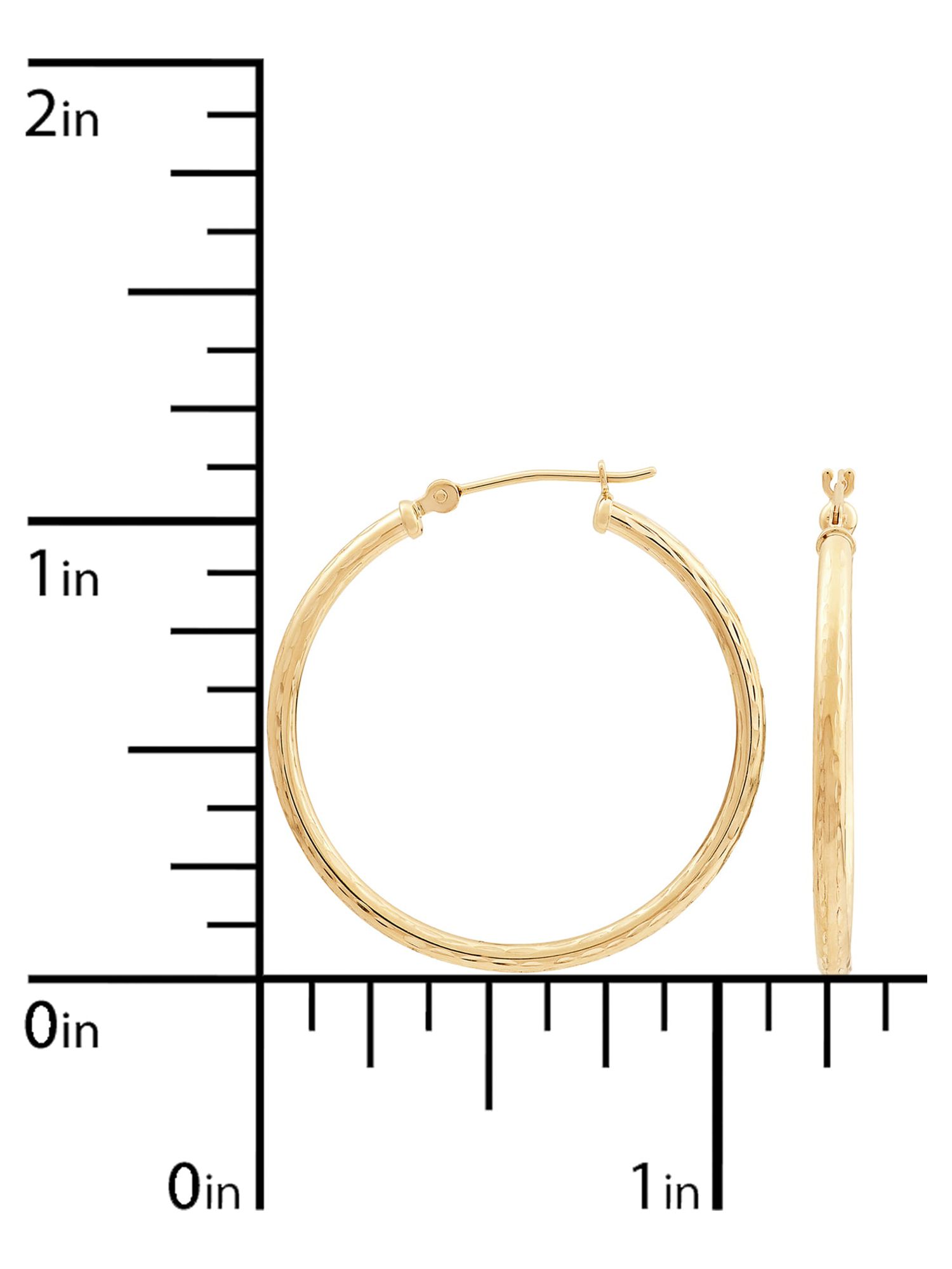 Brilliance Fine Jewelry 10K Yellow Gold 2MM X 30MM Round Hollow Hoop Earrings