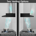 thumbnail image 5 of 30 inch Range Hood Under Cabinet, Stainless Steel Kitchen Vent Hood 280CFM, Built-in Kitchen Stove Hood w/Rocker Button Control, Ducted/Ductless Convertible Duct, 2 Speeds Fan, Bright LED Light, 5 of 6