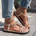 thumbnail image 4 of Mepaouo Summer Sandals for Women 2025 Bohe Beach Vintage Wedge Sandalias Wide Width Dressy Shoes, 4 of 9