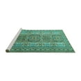 thumbnail image 2 of Ahgly Company Machine Washable Indoor Rectangle Persian Turquoise Blue Traditional Area Rugs, 4' x 6', 2 of 4
