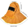 thumbnail image 5 of Casco de soldadura con capucha de soldador de cuero de piel de vaca de protección completa con equipo de protección para el hombro del cuello, casco de soldadura con tapas de soldadura con f, 5 of 5