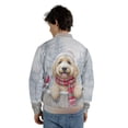thumbnail image 5 of Playful Goldendoodle Welcomes Winter Snowy Day with Cardinal Bird All Over Print 3D Baseball Jacket Doodle Dog Lover Gifts Idea Bomber Jacket Softball - 12017, 5 of 6
