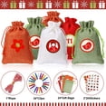 thumbnail image 4 of Christmas Advent Calendar 24 Days Burlap Hanging Countdown Drawstring Bags Advent Candy Bags with Countdown Number Stickers, Clips, Rope for Christmas Home Decor DIY Xmas Countdown Garland, 4 of 7