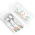 thumbnail image 4 of Gaeub Animals-1 Print 3-Piece Children Knife Spoon Fork Set,Stainless Steel Child Flatware Set,Kids Utensils Set with Case for Lunch Box (Fork Spoon Knife Combo), 4 of 8