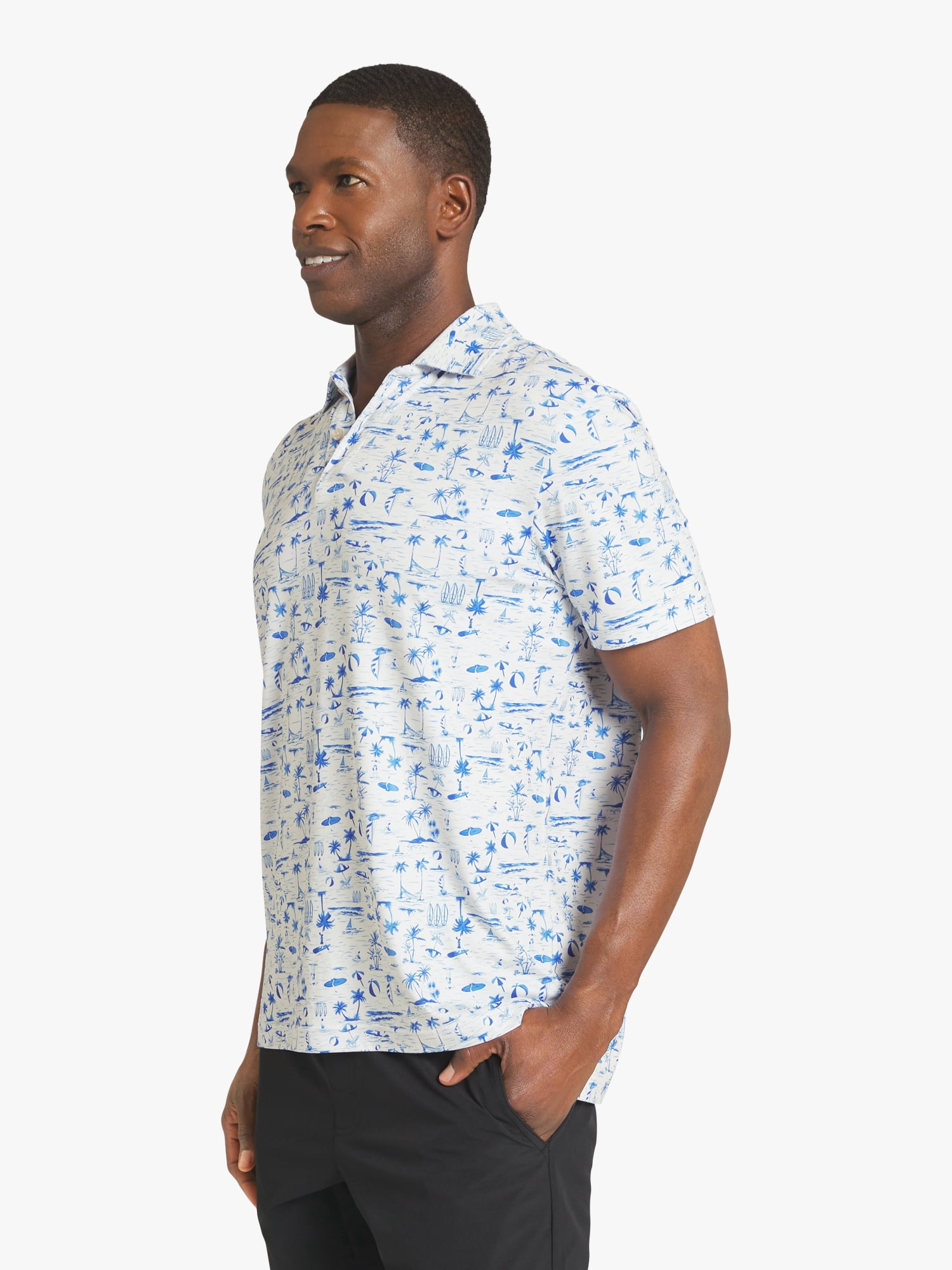 Chaps Men's Printed Performance Polo, Sizes S - 2XL