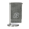 thumbnail image 2 of Monogrammed Bath Towel, Personalized Gift, 27 x 54 inches - Set of 2 - Silver Script Embroidered Towel - 100% Turkish Cotton- Soft Terry Finish - for Bathroom or Spa - Script B Gray, 2 of 3
