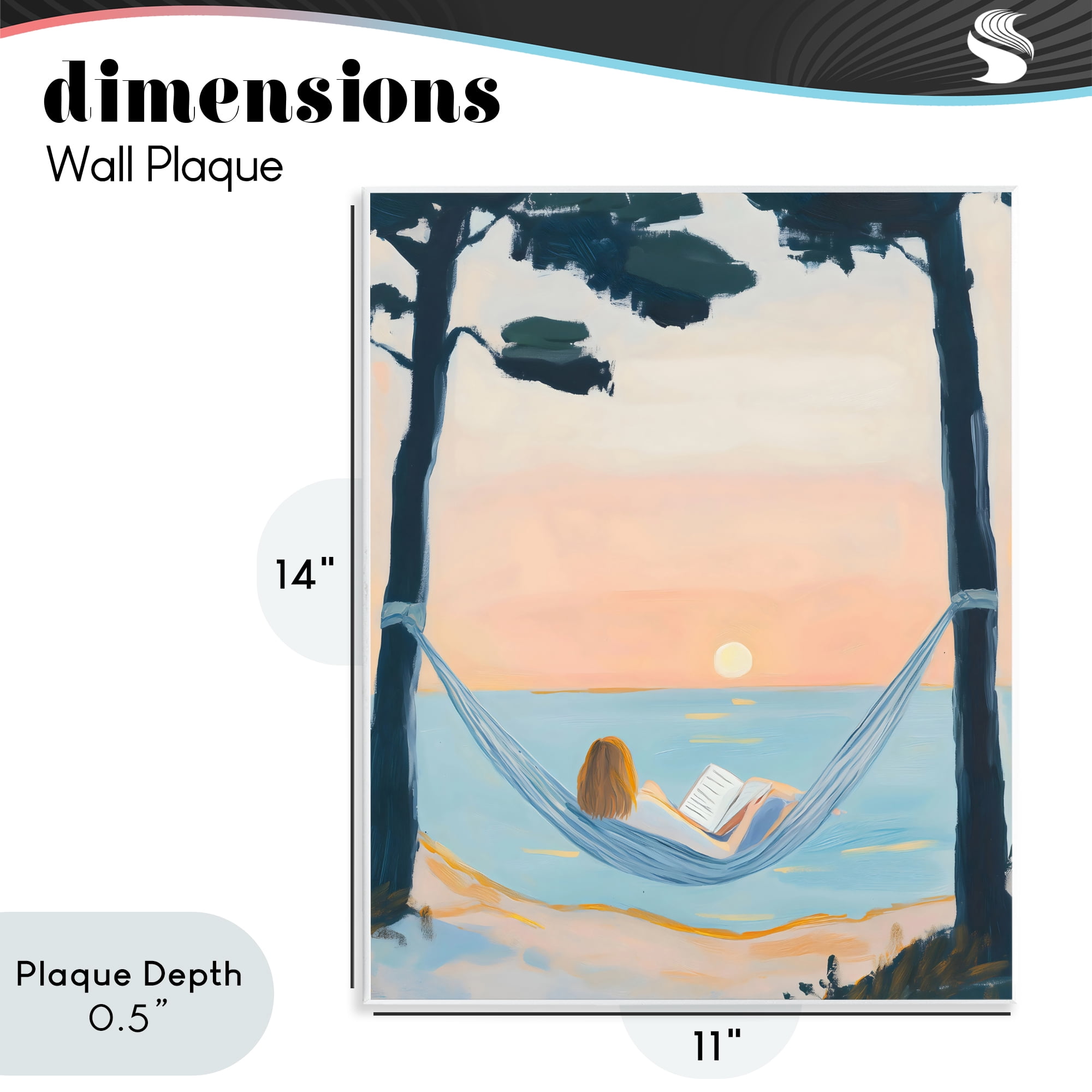 Stupell Industries Reading At Sunset in Hammock Wall Plaque Art, design by The Prints Vibe