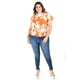 thumbnail image 5 of Blusa manga con olanes Roman Fashion /Tallas Extras, 1843 (Naranja flor) naranja 42, 5 of 6
