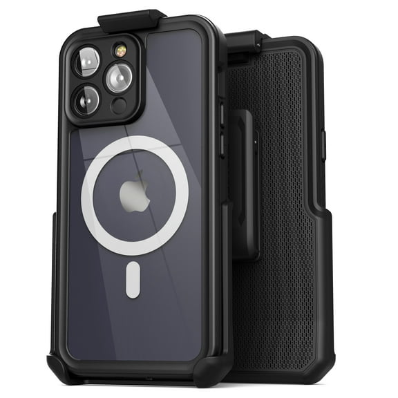 Encased Titan-X Designed for iPhone 14 Pro Max Waterproof Case Compatible with MagSafe and Belt Clip Holster (MIL-Spec Extreme Protection)