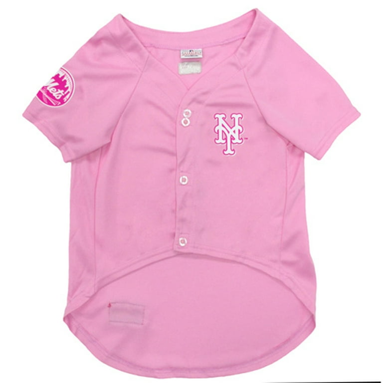 Pets First MLB New York Mets Baseball Pink Jersey - Licensed MLB Jersey -  Medium 