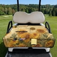 thumbnail image 2 of Psesaysky Golf Cart Seat Covers Universal Golf Cart Seat Towel Blanket with 4 Pockets and Vintage Sunflower Art, Extra Handle, Washable for EZGO, Yamaha, Club Car Front 2 Person Seats, 2 of 8