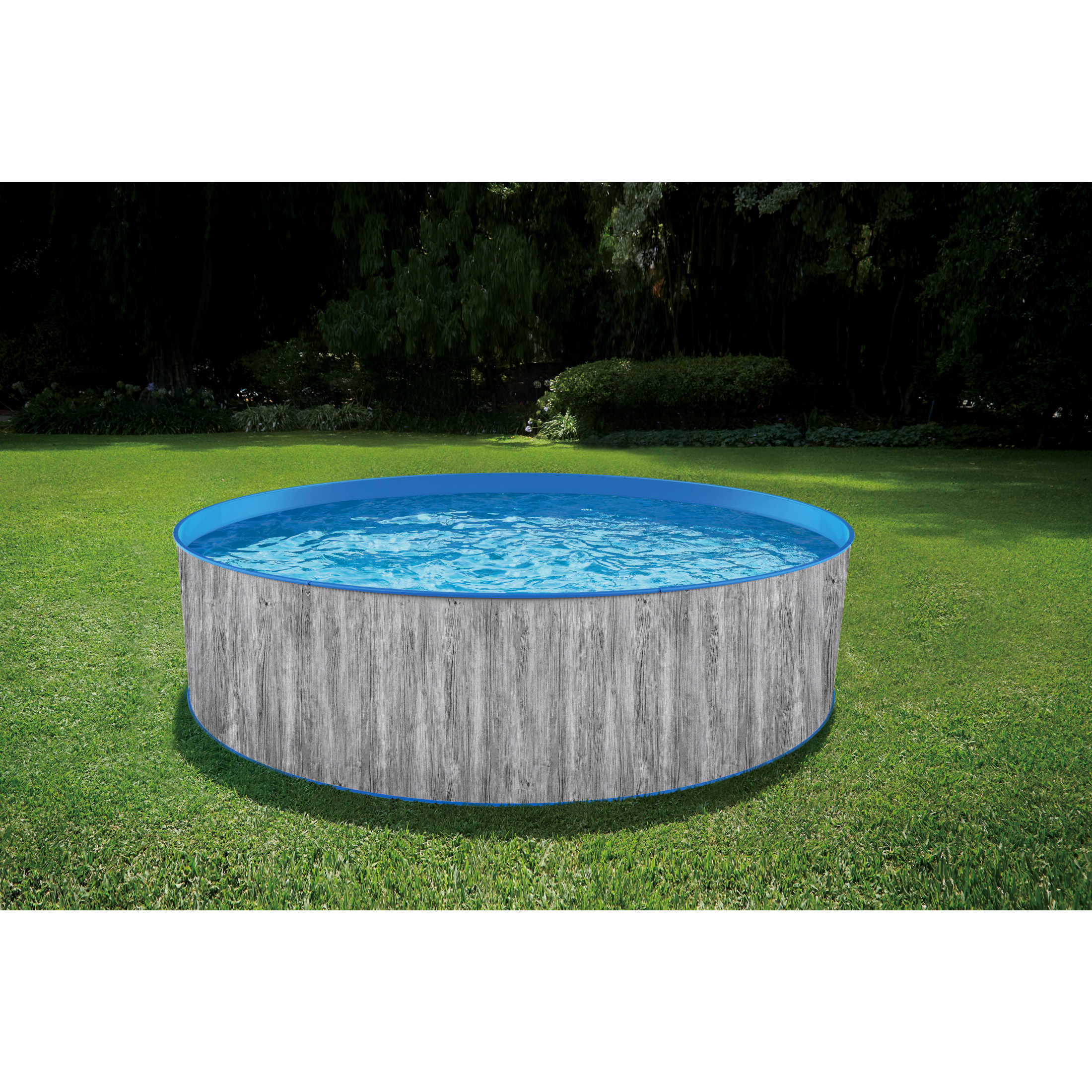 Blue Wave Capri 12-ft Round 36-in Deep Steel Wall Above Ground Swimming Pool Package - image 3 of 11