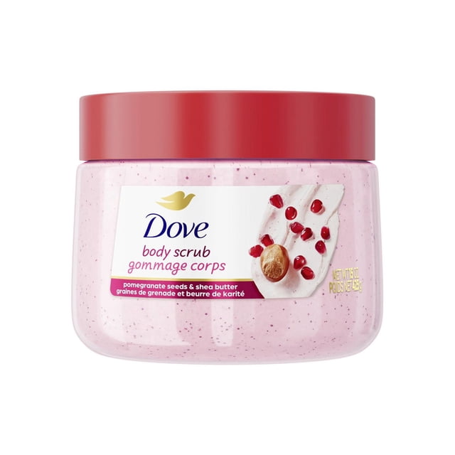 Dove Body Scrub For Silky Soft Skin, Pomegranate & Shea Butter Exfoliates and Provides Lasting Nourishment