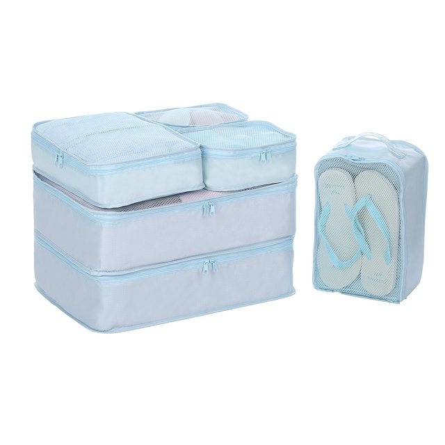 JJ POWER Travel Packing Cubes, Luggage Organizers with Shoe Bag (Blue)