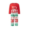 thumbnail image 3 of Family Matching Pajamas Christmas Print Long Sleeve Tops and Stretch Casual Pants Sleepwear, 3 of 9