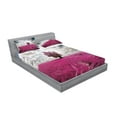 thumbnail image 2 of Ambesonne Nature Fitted Sheet & Pillow Sham Set, Enchanted Oniric Meadow, Queen, Fuchsia Petrol Blue, 2 of 2