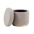 thumbnail image 6 of Linon Primrose Storage Ottoman Stool, Natural Finish with Light Gray Sherpa Fabric, 6 of 8