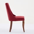 thumbnail image 6 of Upholstered Dining Chairs Set of 2, Channel Tufted High Back Kitchen & Dining Room Accent Chairs with Curved Solid Wood Legs, 6 of 24