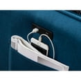 thumbnail image 3 of Mia Linen Fabric Sectional Sofa Chaise with USB Charger & Pillows in Blue, 3 of 6