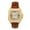Gold Brown, variant on Men's 32mm Iced Out Leather Band Watch – Square Dial, Roman Numerals – Hip Hop Bling Style Timepiece for Streetwear & Fashion - Black Finish