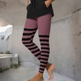 thumbnail image 4 of Womens Striped Print Yoga Pants Halloween Funny Gothic Bodycon Stretch Pants High Waist Comfy Soft Lounge Tights, 4 of 9
