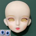 thumbnail image 1 of Makeup Doll Head 30CM DOLL 1/6 Bjd Doll Mechanical Joint Body Naked Doll Kids Girls Doll Toy Giftonly head Gao Jinjia LED, 1 of 2