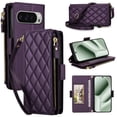 thumbnail image 2 of For Google Pixel 10 / 10 Pro 5G RFID Blocking Wallet Case, Crossbody Purse Phone Case with 9 Card Slots, Zipper Pocket & Detachable Strap,Dark Purple,For Pixel 10 / 10 Pro, 2 of 9