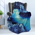 thumbnail image 4 of Waterfall Soft Flannel Fleece Blanket, Frozen Dangerous Lake with Atmosphere of a Cave and Snow on the Rocks Nature, Cozy Plush for Indoor and Outdoor Use, 50" x 70", Blue and Black, by Ambesonne, 4 of 5