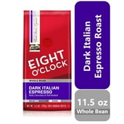 Eight O'Clock Dark Italian Espresso Dark Roast Whole Bean Coffee, 11 Oz. Bag