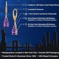 thumbnail image 2 of Gem Stone King 18K Yellow Gold Plated Silver Purple Amethyst and White Lab Grown Diamond Dangle Earrings for Women (3.73 Cttw, Oval 9X7MM), 2 of 6