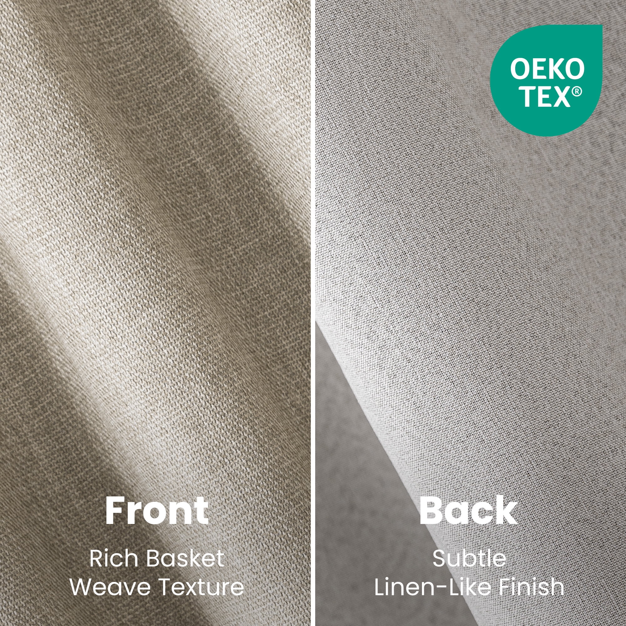 Sleep Zone 100% Blackout Curtains for Bedroom Full Light Blocking Curtains, Two-Sided Reversible Window Curtain for Living Room 2 Panels, 52" x 84" Coffee