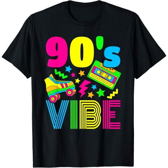 90s Vibe 1990s Fashion 90s Theme Outfit Nineties Theme Party T-Shirt Casual Short Sleeve Shirt