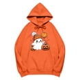 thumbnail image 4 of Womens Fall Winter Oversized Hoodies Funny Halloween Graphic Long Sleeve Pullover Sweatshirts with Pocket Halloween Hoodie for Women Men Casual Hoody Halloween Party Costume, Orange XS, 4 of 4