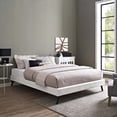 thumbnail image 5 of Ergode Tessie Full Vinyl Bed Frame with Squared Tapered Legs - White, 5 of 5