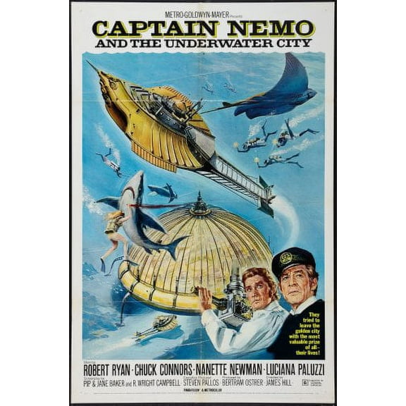 Captain Nemo Movie Poster 12x16 Print on Metal Sign 12in x 16in Multi-Color Square Adults AB Posters