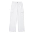 thumbnail image 1 of Timegard Pants for Women Straight Leg Solid Color Cargo Pants Lounge Pants with Pockets Fall Outdoor, 1 of 5