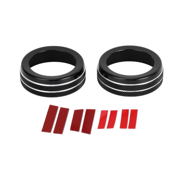 Unique Bargains AC Climate Heater Switch Knob Cover Interior Trim for Hyundai Elantra 21-24 Aluminum Alloy Black 2 Pcs