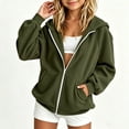 thumbnail image 2 of Bigetiay Girls Letter Print Zip Up Hoodie Long Sleeve Warm Winter Casual Light Jacket for Fall Girls Clothes 5-7 Years, 2 of 4