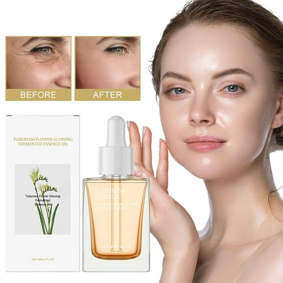 Aceite Esencial de Flor de Tuberosa, Esencias Fermentadas Iluminadoras, Aceite Esenciales Reafirmantes, Hidratación Profunda, Mejora la Textura, 30 ml. Cuidado de la piel.